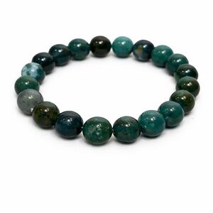 Natural Emerald 10mm Gemstone Beaded Bracelet New